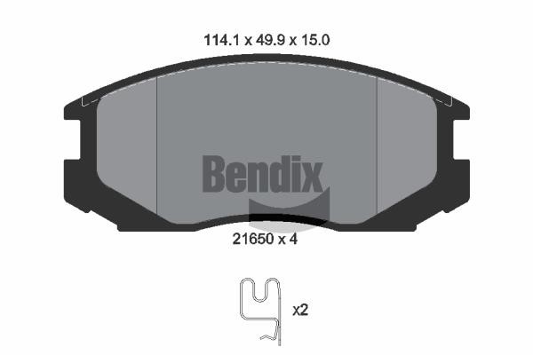 Bendix USA BPD1410 Гальмівні колодки, комплект BPD1410: Приваблива ціна - Купити у Польщі на 2407.PL!