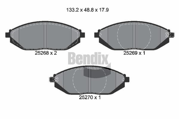 Bendix USA BPD1363 Brake Pad Set, disc brake BPD1363: Buy near me in Poland at 2407.PL - Good price!