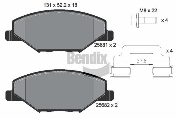 Bendix USA BPD1565 Тормозные колодки дисковые, комплект BPD1565: Отличная цена - Купить в Польше на 2407.PL!