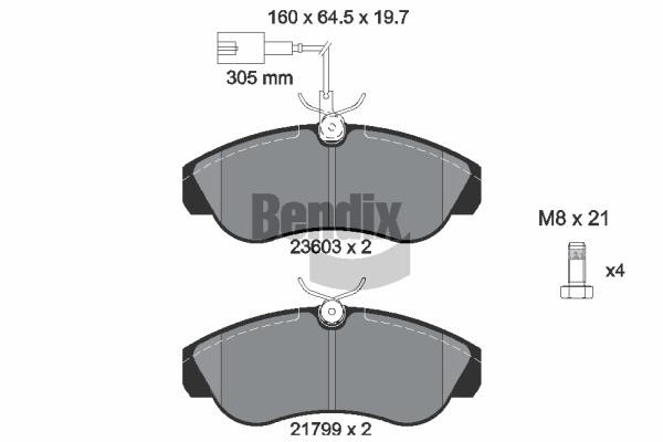 Bendix USA BPD1541 Brake Pad Set, disc brake BPD1541: Buy near me in Poland at 2407.PL - Good price!
