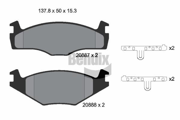 Bendix USA BPD1329 Brake Pad Set, disc brake BPD1329: Buy near me at 2407.PL in Poland at an Affordable price!