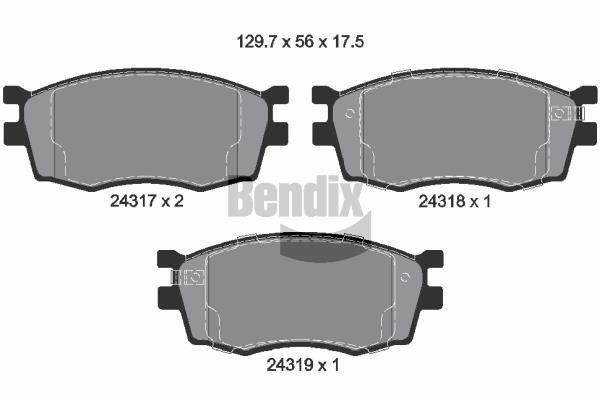 Bendix USA BPD2127 Brake Pad Set, disc brake BPD2127: Buy near me in Poland at 2407.PL - Good price!