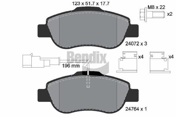 Bendix USA BPD1098 Brake Pad Set, disc brake BPD1098: Buy near me in Poland at 2407.PL - Good price!