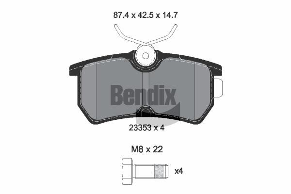 Bendix USA BPD1364 Гальмівні колодки, комплект BPD1364: Приваблива ціна - Купити у Польщі на 2407.PL!