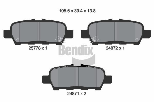 Bendix USA BPD1269 Brake Pad Set, disc brake BPD1269: Buy near me in Poland at 2407.PL - Good price!