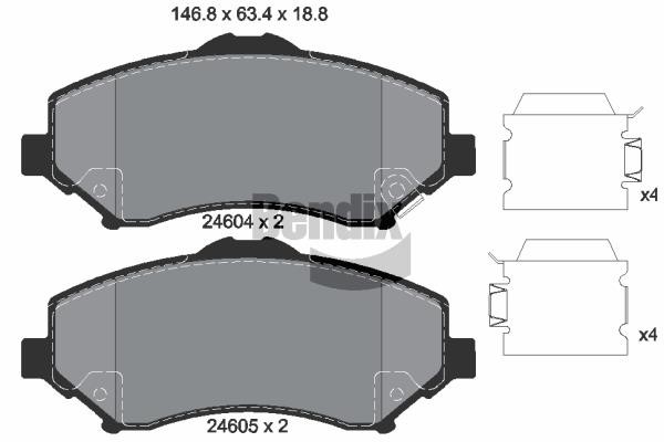 Bendix USA BPD1383 Brake Pad Set, disc brake BPD1383: Buy near me in Poland at 2407.PL - Good price!