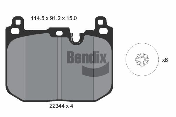 Bendix USA BPD1558 Brake Pad Set, disc brake BPD1558: Buy near me in Poland at 2407.PL - Good price!