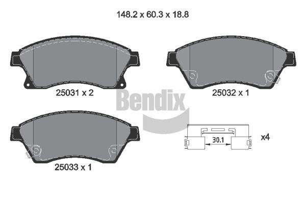 Bendix USA BPD1239 Brake Pad Set, disc brake BPD1239: Buy near me in Poland at 2407.PL - Good price!