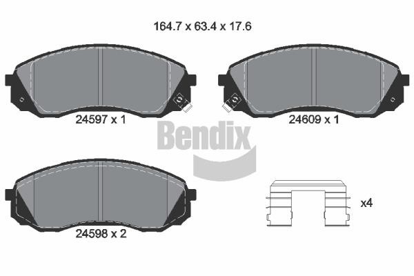 Bendix USA BPD2175 Brake Pad Set, disc brake BPD2175: Buy near me in Poland at 2407.PL - Good price!
