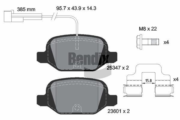 Bendix USA BPD1443 Brake Pad Set, disc brake BPD1443: Buy near me in Poland at 2407.PL - Good price!
