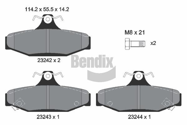 Bendix USA BPD1952 Brake Pad Set, disc brake BPD1952: Buy near me in Poland at 2407.PL - Good price!