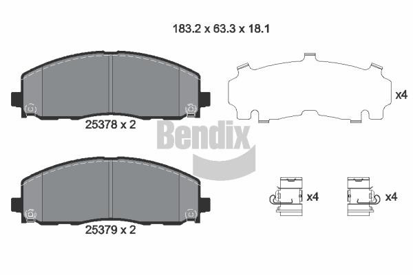 Bendix USA BPD2244 Brake Pad Set, disc brake BPD2244: Buy near me in Poland at 2407.PL - Good price!