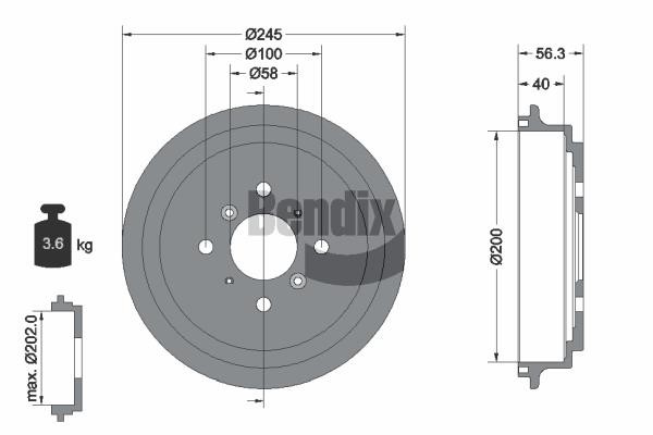 Bendix USA BDM1067 Тормозной барабан BDM1067: Отличная цена - Купить в Польше на 2407.PL!