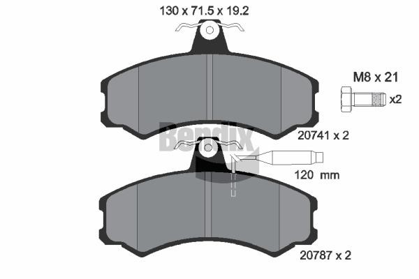 Bendix USA BPD1722 Тормозные колодки дисковые, комплект BPD1722: Отличная цена - Купить в Польше на 2407.PL!