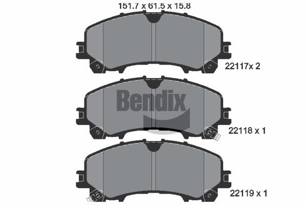 Bendix USA BPD1313 Гальмівні колодки, комплект BPD1313: Приваблива ціна - Купити у Польщі на 2407.PL!