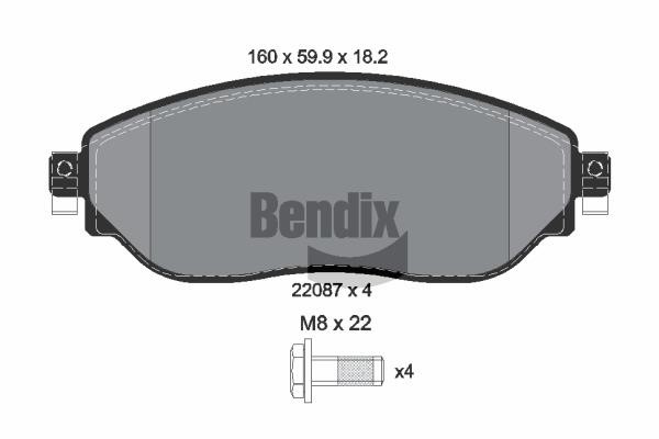 Bendix USA BPD1046 Гальмівні колодки, комплект BPD1046: Приваблива ціна - Купити у Польщі на 2407.PL!