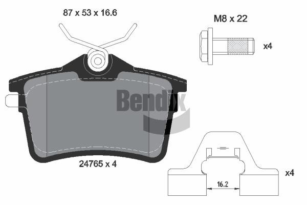 Bendix USA BPD1031 Brake Pad Set, disc brake BPD1031: Buy near me at 2407.PL in Poland at an Affordable price!