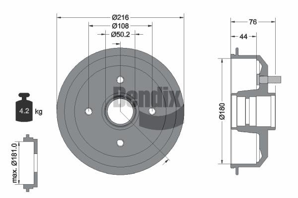 Bendix USA BDM1020 Bremstrommel BDM1020: Kaufen Sie zu einem guten Preis in Polen bei 2407.PL!