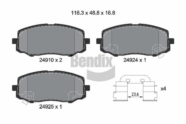 Bendix USA BPD1556 Тормозные колодки дисковые, комплект BPD1556: Отличная цена - Купить в Польше на 2407.PL!