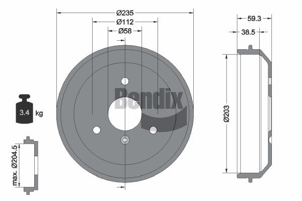 Bendix USA BDM1049 Тормозной барабан BDM1049: Отличная цена - Купить в Польше на 2407.PL!