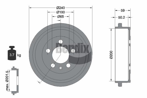 Bendix USA BDM1055 Brake drum BDM1055: Buy near me in Poland at 2407.PL - Good price!