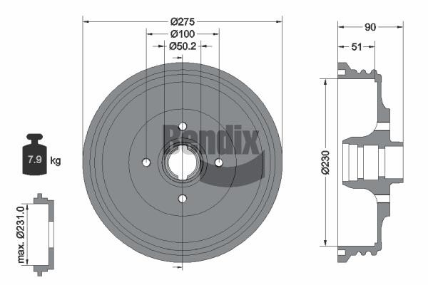 Bendix USA BDM1038 Тормозной барабан BDM1038: Купить в Польше - Отличная цена на 2407.PL!
