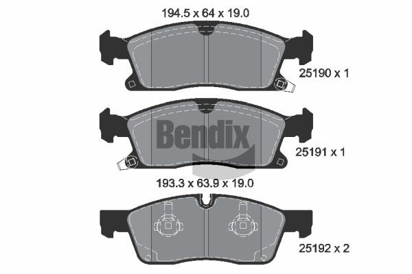 Bendix USA BPD2233 Brake Pad Set, disc brake BPD2233: Buy near me in Poland at 2407.PL - Good price!