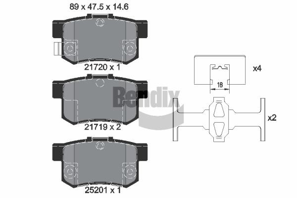 Bendix USA BPD1839 Brake Pad Set, disc brake BPD1839: Buy near me in Poland at 2407.PL - Good price!