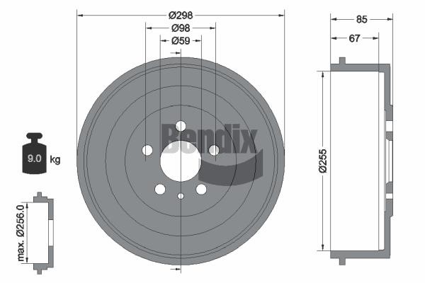 Bendix USA BDM1030 Brake drum BDM1030: Buy near me in Poland at 2407.PL - Good price!