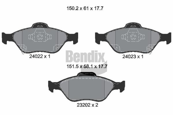 Bendix USA BPD1095 Brake Pad Set, disc brake BPD1095: Buy near me in Poland at 2407.PL - Good price!
