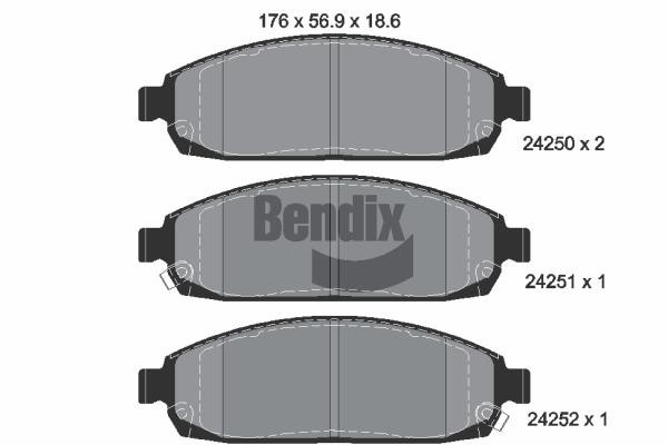 Bendix USA BPD2114 Brake Pad Set, disc brake BPD2114: Buy near me in Poland at 2407.PL - Good price!