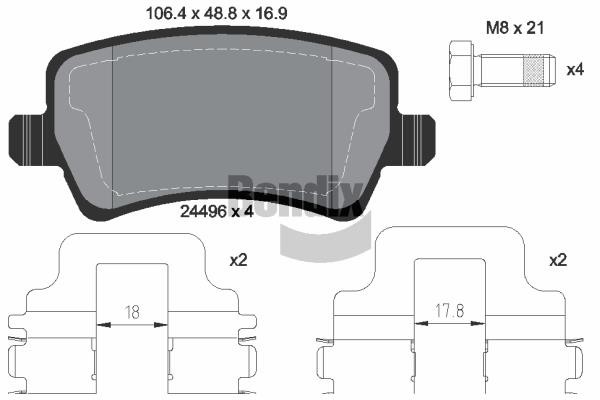 Bendix USA BPD1194 Klocki hamulcowe, zestaw BPD1194: Dobra cena w Polsce na 2407.PL - Kup Teraz!