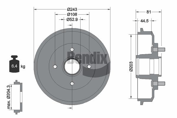 Bendix USA BDM1050 Тормозной барабан BDM1050: Отличная цена - Купить в Польше на 2407.PL!