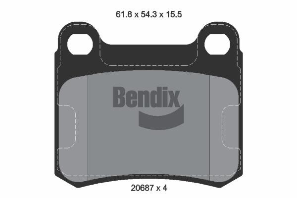 Bendix USA BPD1512 Гальмівні колодки, комплект BPD1512: Приваблива ціна - Купити у Польщі на 2407.PL!