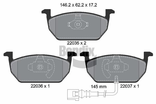 Bendix USA BPD1092 Brake Pad Set, disc brake BPD1092: Buy near me in Poland at 2407.PL - Good price!