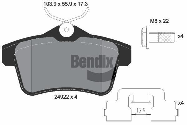 Bendix USA BPD1086 Тормозные колодки дисковые, комплект BPD1086: Отличная цена - Купить в Польше на 2407.PL!