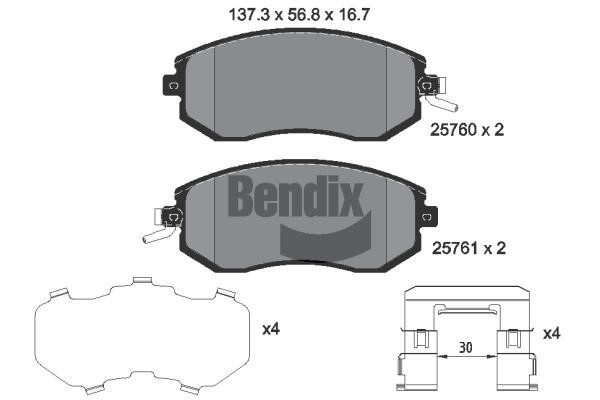 Bendix USA BPD2267 Brake Pad Set, disc brake BPD2267: Buy near me in Poland at 2407.PL - Good price!