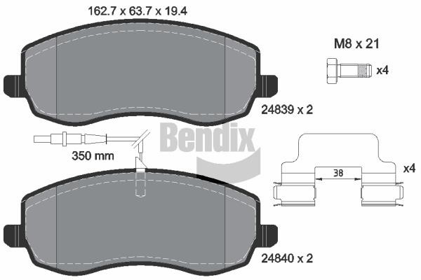 Bendix USA BPD2199 Brake Pad Set, disc brake BPD2199: Buy near me in Poland at 2407.PL - Good price!