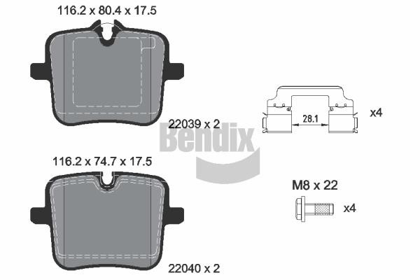 Bendix USA BPD2344 Brake Pad Set, disc brake BPD2344: Buy near me at 2407.PL in Poland at an Affordable price!