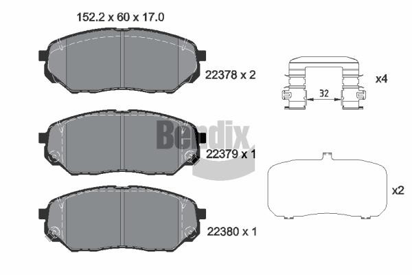 Bendix USA BPD1886 Brake Pad Set, disc brake BPD1886: Buy near me in Poland at 2407.PL - Good price!