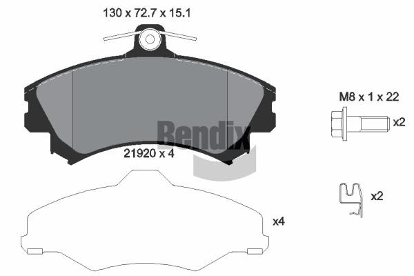 Bendix USA BPD1455 Brake Pad Set, disc brake BPD1455: Buy near me in Poland at 2407.PL - Good price!