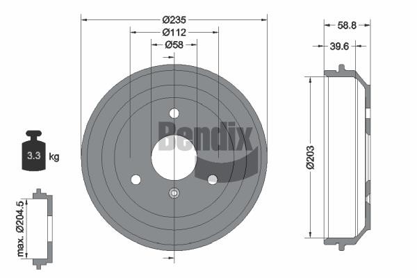 Bendix USA BDM1100 Тормозной барабан BDM1100: Отличная цена - Купить в Польше на 2407.PL!