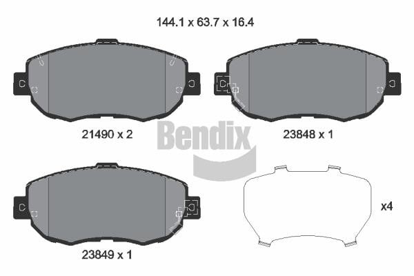 Bendix USA BPD1801 Тормозные колодки дисковые, комплект BPD1801: Отличная цена - Купить в Польше на 2407.PL!