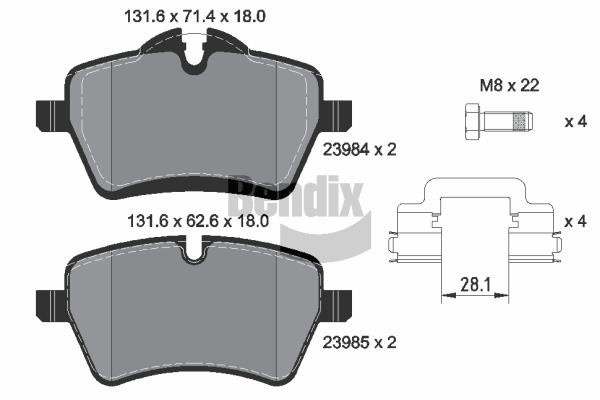 Bendix USA BPD1188 Brake Pad Set, disc brake BPD1188: Buy near me in Poland at 2407.PL - Good price!