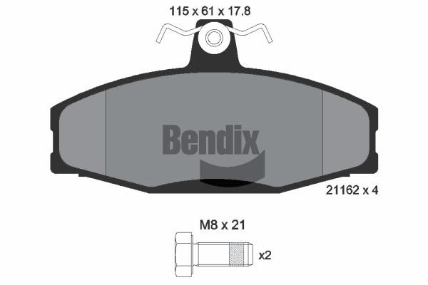 Bendix USA BPD1828 Гальмівні колодки, комплект BPD1828: Приваблива ціна - Купити у Польщі на 2407.PL!