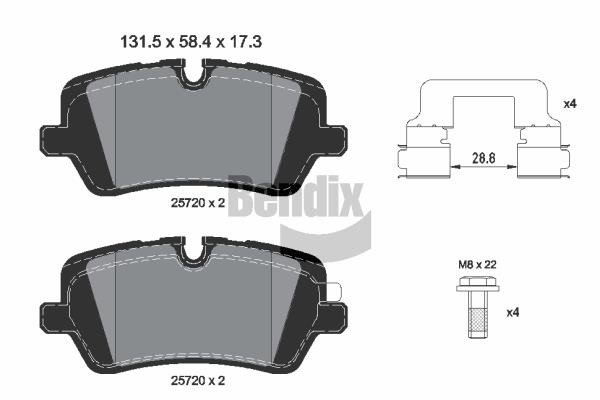Bendix USA BPD1344 Brake Pad Set, disc brake BPD1344: Buy near me in Poland at 2407.PL - Good price!