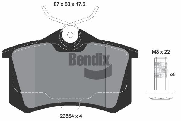 Bendix USA BPD1000 Гальмівні колодки, комплект BPD1000: Приваблива ціна - Купити у Польщі на 2407.PL!