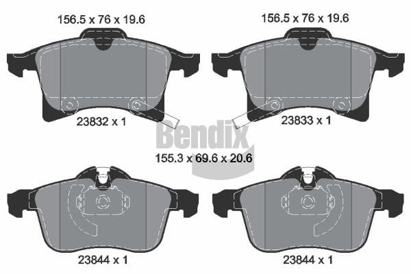 Bendix USA BPD1022 Brake Pad Set, disc brake BPD1022: Buy near me in Poland at 2407.PL - Good price!