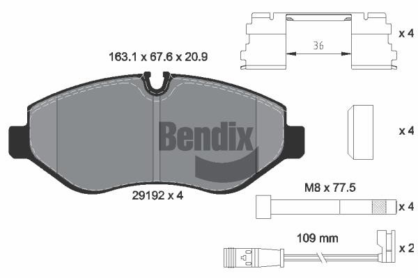 Bendix USA BPD1008 Brake Pad Set, disc brake BPD1008: Buy near me in Poland at 2407.PL - Good price!