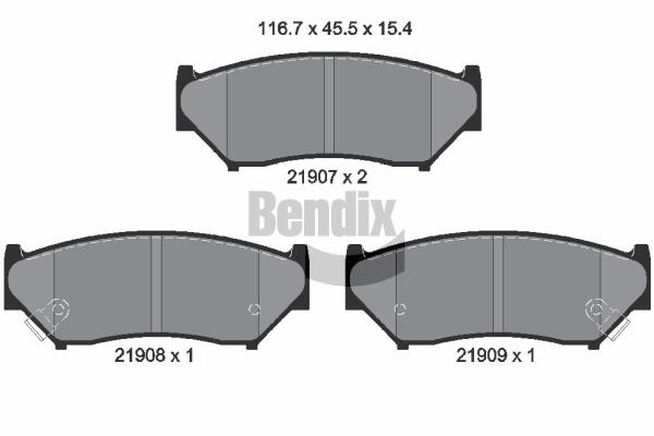 Bendix USA BPD1862 Тормозные колодки дисковые, комплект BPD1862: Отличная цена - Купить в Польше на 2407.PL!